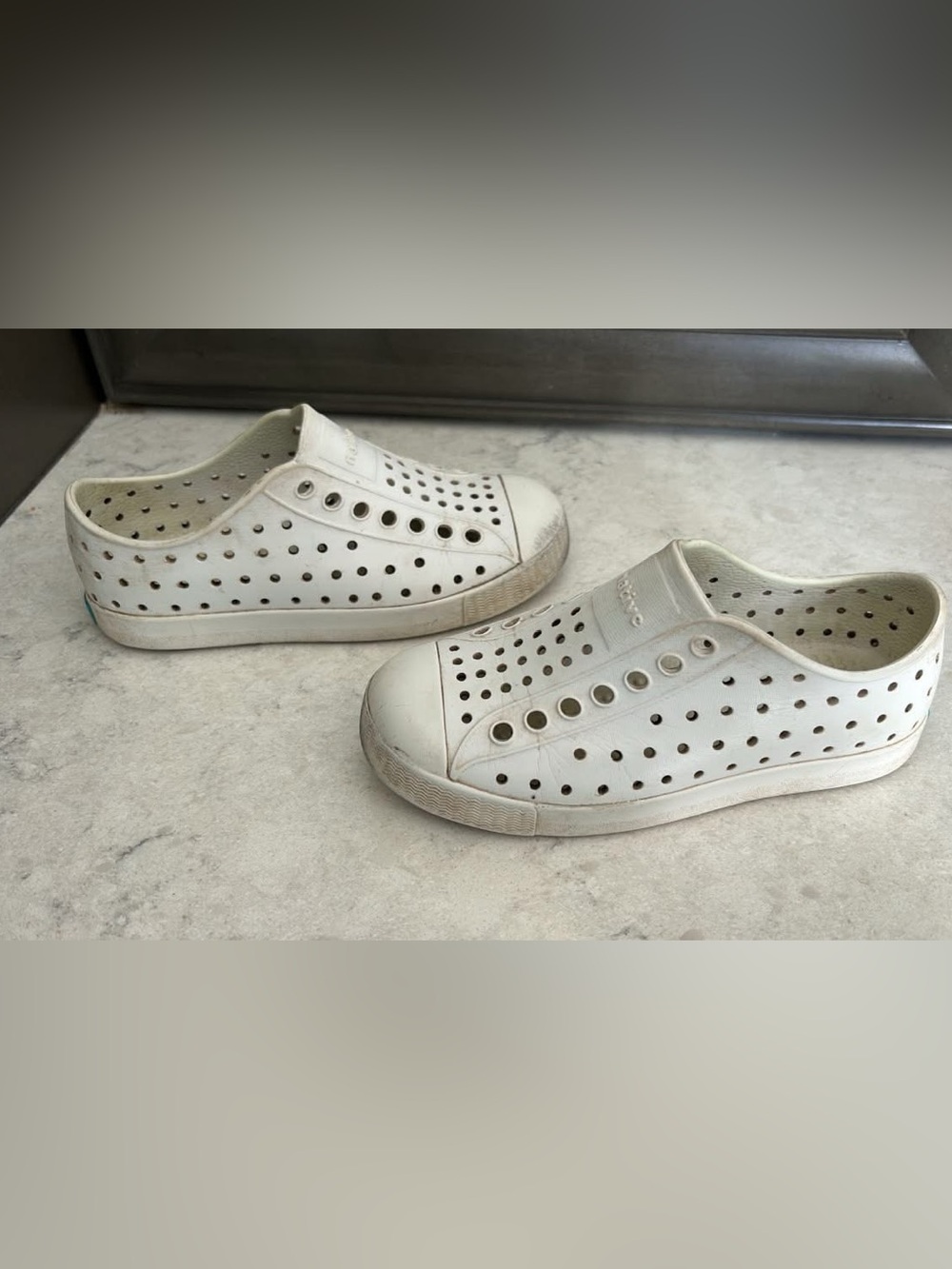 Native Shoes Kids White Slip-On Perforated Water Shoes